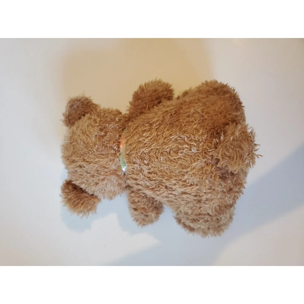 Carter's Tykes Rattle‎ TEDDY BEAR Soft Fuzzy 9in Plush Animal Print Bow